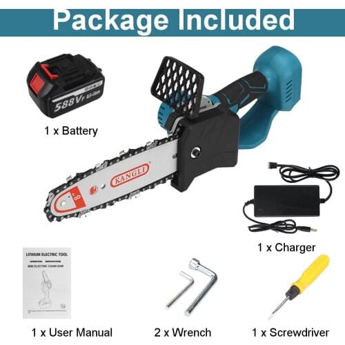 3000W 8inch Electric Chainsaw Bracket Cordless Chain Saw Wood Cutter Cutting Machine Woodworking Tools for 588VF Makita Battery