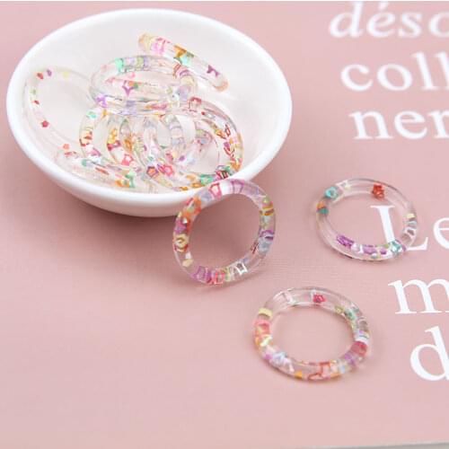 Mini Order 8pcs 28*28mm Rainbow Colors Transparent Circle Round Resin Charms Pendant Ornament Accessories Girl Earring Material
