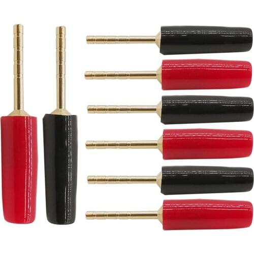8Pcs Copper Gold-Plated 2mm Pin Banana Plug Adapter Straight Pin Banana Terminals Speaker Plugs Wiring Connector