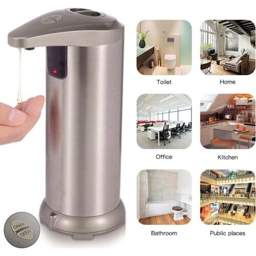Automatic Soap Dispenser Pump Infrared Sensing Stainless Steel Liquid Soap Holder Shampoo Dispenser Bathroom Liquid Foam Pump