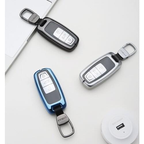 Car Aluminium Alloy+TPU Key Holder Cover Case Shell Chain For Audi A1 A3 A4 A5 Q7 A6 C5 C6 A4 A6 A3 Q5 Q3 Q7 Q8 A7 A8