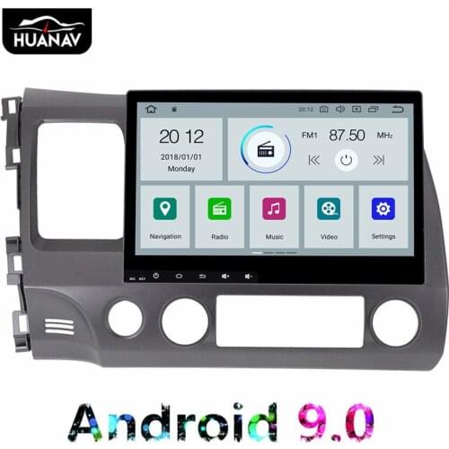 Android 9.0 Car No DVD Player GPS navigation For Honda Civic 2007-2011 multimidia radio player 1 din stereo head unit 10.1'' IPS