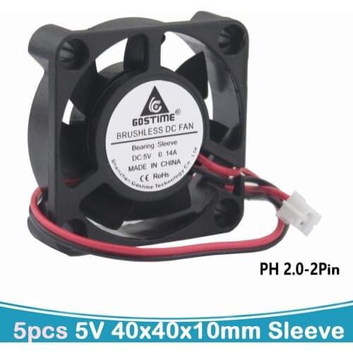 5pcs Gdstime DC 5V 2Pin 4cm 40x40x10mm 4010 Mini Computer Brushless Cooler Cooling Case Fan New