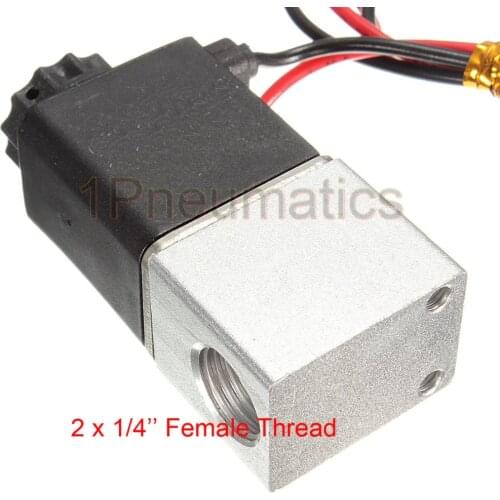 Free shipping 1x 2V025-08 12V DC 2Port 2Pos 1/4" BSP Normally Closed Solenoid Valve w Wire Lead Coil