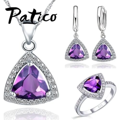 Shining Bridal Jewelry Sets AAA Cubic Zircon Stone 925 Sterling Silver Earrings Necklaces Rings Bijoux for Wedding Party