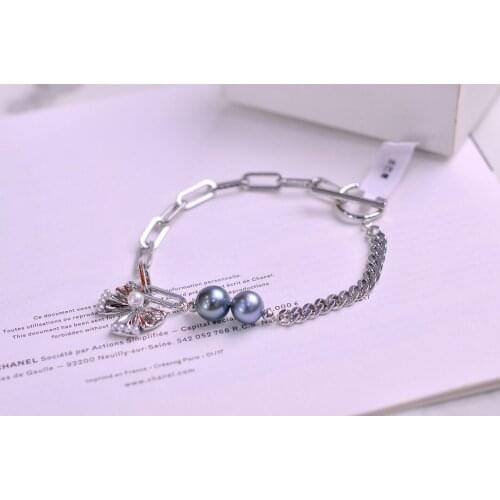 Pearl Bracelet Fine Jewelry Gold Filled Nature 8-9mm Salt Sea Water Tahiti Pearls Bracelets for Women Fine Birthday Presents