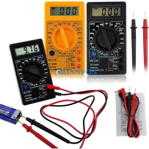 DHL 100PCS LCD Digital Multimeter DT-830B Electric Voltmeter Ammeter Ohm Tester AC/DC 750/1000V Amp Volt Ohm Tester Meter