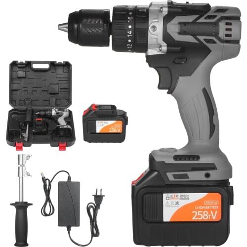 Cordless Drill Driver 21V 6.0A Batteries Max Torque 200N.m 0-1550RMP Variable Speed Impact Hammer Drill Screwdriver DIY Tools