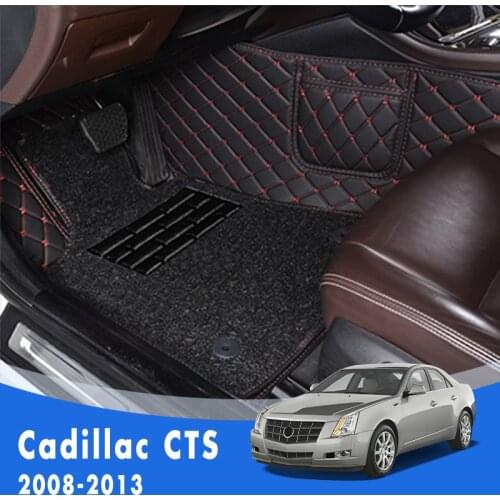Double Layer Wire Loop Carpets Car Floor Mats For Cadillac CTS 2013 2012 2011 2010 2009 2008 Waterproof Auto Interior Cover