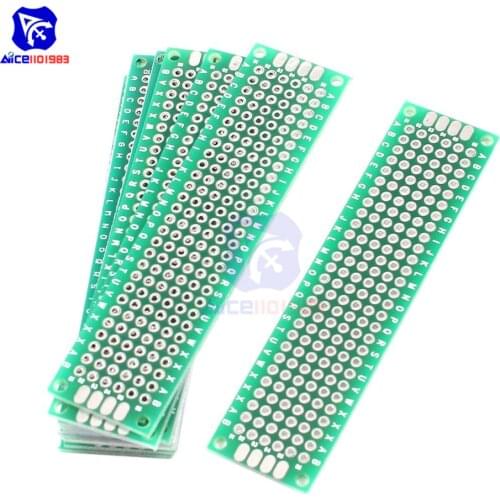 Diymore 5PCS/Lot FR4 Glass Fiber DIY Double-Sided Prototype Board 2x8cm Double Sided Universal Printed Circuit Board