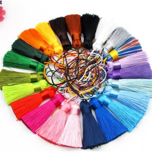 5CM/10Pcs Polyester Silk Tassel Fringe Brush Tassels Trim for Crafts DIY Jewelry Findings Home Decor Sewing Curtains Accessories