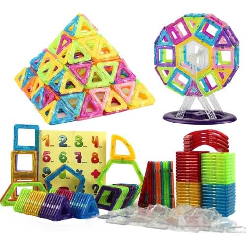 152-160Pcs Mini Magnetic Designer Plastic Magnet Building Blocks Construction Set Model Building Toys Educational Toys Kids Gift