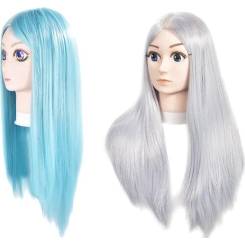 Hair Mannequin Training Practice Head Synthetic Wig Styling Braiding Head 2x