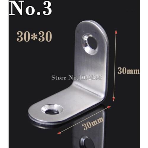 Quality 10pcs metal furniture corner brackets 30*30mm angle plate stainless steel corner brackets furniture connection parts K90