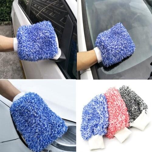 Multi-Purpose Microfiber Car Washing Mitt Soft Absorbancy Car Cleaning Gloves Colored Automobiles Cleaning Tools Supplies