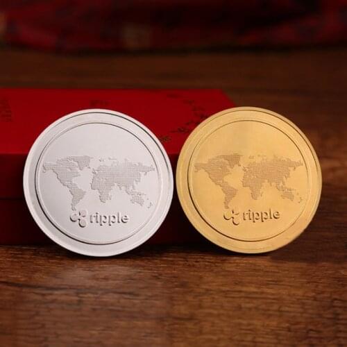 Ripple coin XRP 24K real gold platec badge 40 mm brand new souvenir coin Commemorative Coins