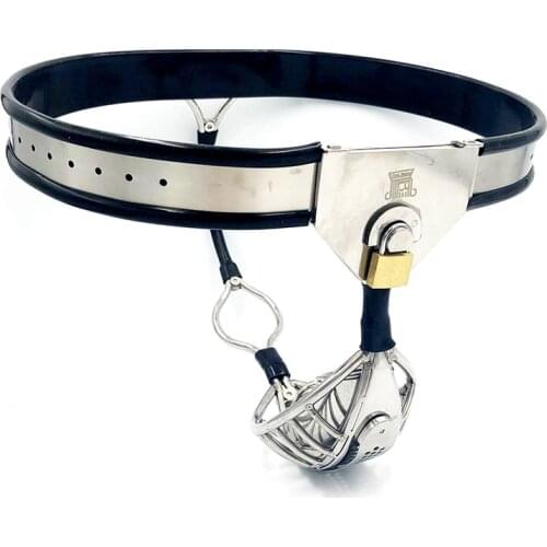 Male Invisible Chastity Belt Adjustable Waist Chastity Lock Device For Men With Shield Cage Stainless Steel Gay Penis Rings Toy