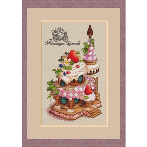 Top MM Mouse avatar Counted Cross Stitch Kit Cross stitch RS cotton with cross stitch Gingerbread House Cake Castle