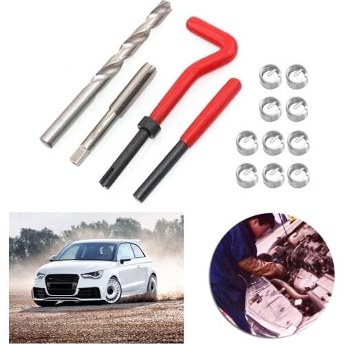 KKMOON 15Pcs Metric Thread Repair Insert Kit M3 M4 M7 M9 M11 Screw Thread Inserts For Restoring Damaged Threads Repair Tools