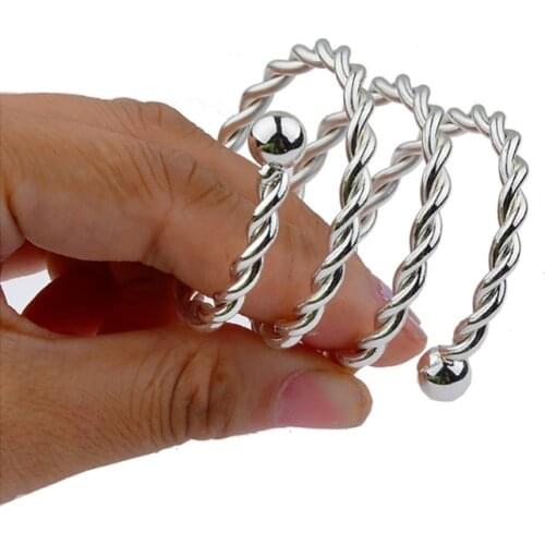 New Thread Metal Cock Rings Steel Ball Scrotum Stretcher Bondage Cock Ring Delay Ejaculation Male Sex Toy For Men Sex Shop BDSM