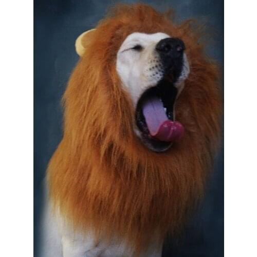 2019 new Hair Ornaments Pet dog Costume Halloween Clothes Fancy Dress Up Lion Mane Wig for Large Dogs supplies
