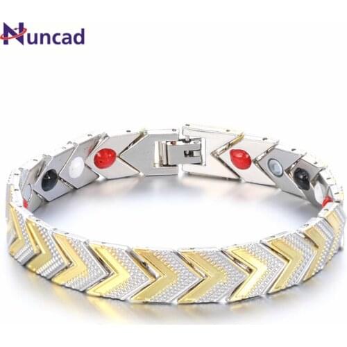 Nuncad Grass Rope Magnet Men Charm Bracelets Golden Health Care Jewelry Bracelet Manchette Adjustable Size Pulseiras Masculina