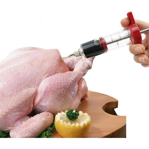 BBQ Meat Seasoning Syringe Flavor Needle Turkey Pork BBQ Steak Meat Sauces Syringes Marinades Kitchen Accessories Spices Cooking