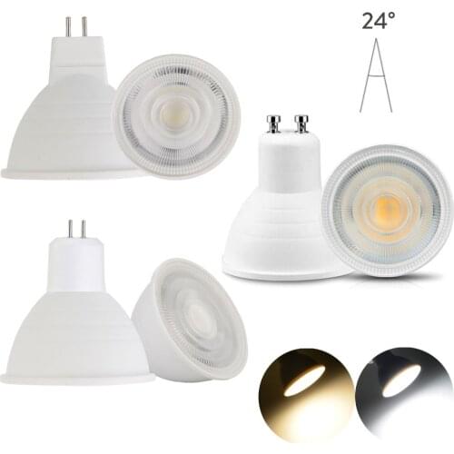 LED Spot light GU10 7W MR16 GU5.3 Dimmable lamp COB Chip 30 Beam Angle Spotlight LED bulb For Downlight Table Lamp 110V 220V