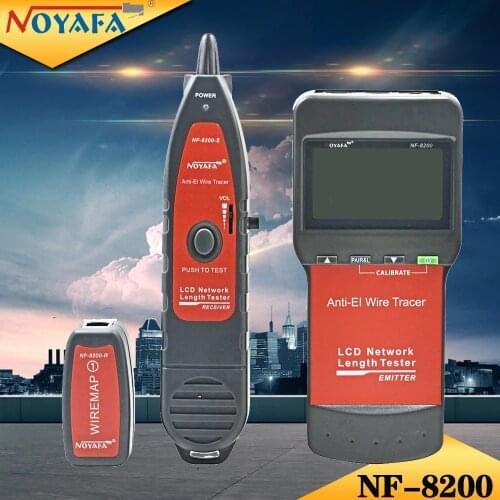 NF_8200 LCD LAN Tester Network telephone cable tester RJ45 Cable Tester Ethernet Cable Tracker NOYAFA NF-8200