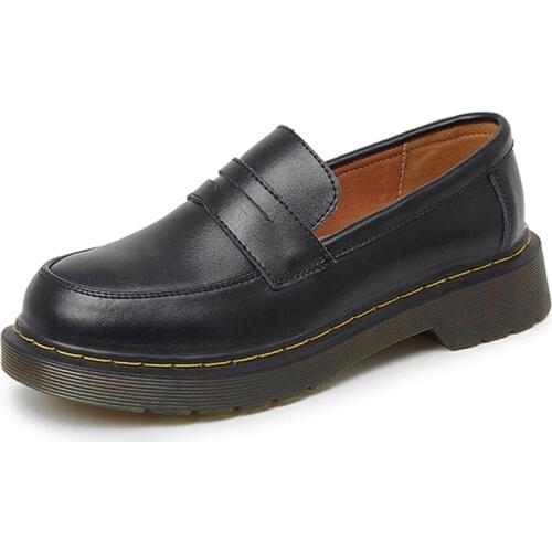 Genuine Leather Platform Shoes Womens Loafers 2021 Luxury Woman Pumps Shoes for Women Heels Party Loafer Shoe Woman Heel 45 46