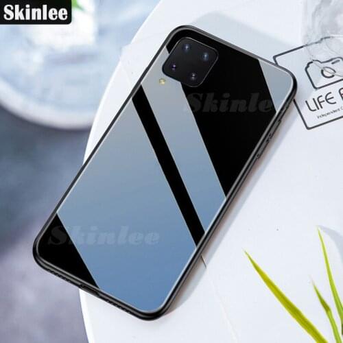 Skinlee For Samsung M32 Case With Soft TPU Tempered Glass Frame Shockproof Phone Cover For Samsung Galaxy M32 4G Case