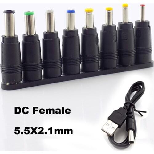 USB 2.0 Type A Male to DC Power Adapter Charger Conversion 5.5X2.1mm Jack Plug Connector For PC Notebook Laptop