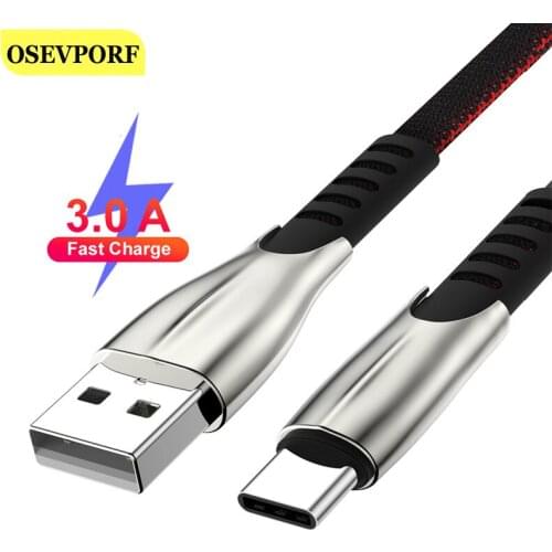 USB Type C Cable for Xiaomi Redmi Note 7 USB C Cable for Samsung S10 9 8 Fast Charging Wire Zinc Alloy Mobile Phone Charger Cord