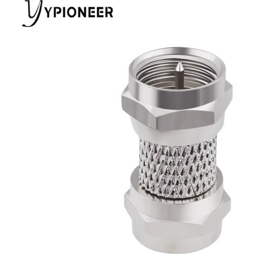 YPioneer C20109 1 Pack F Type Male to Male Coax Connector 75 Ohm RG6 Adapters for Wall Mounted TV Wall Plate Antenna Amplifier