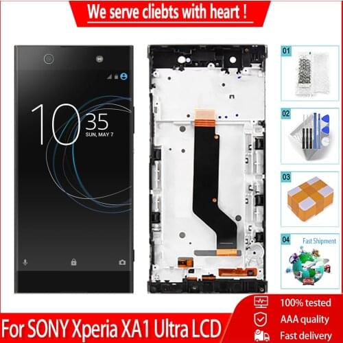 AAA quality LCD Screen For Sony Xperia XA1 Ultra G3221 G3212 G3223 G3226 C7 LCD Display Screen Digitizer Assembly With frame
