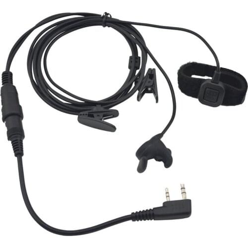 2-wired PRO Ear vibration Ear Bone w/cable control Finger PTT & MIC for Baofeng kenwood Wouxun Quansheng Weierwei HYT Puxing
