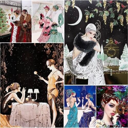 5D DIY Diamond Painting Beauty Portrait Full Square/Round Rhinestone Picture Diamond Embroidery Mosaic Kit Home Decoration Gift