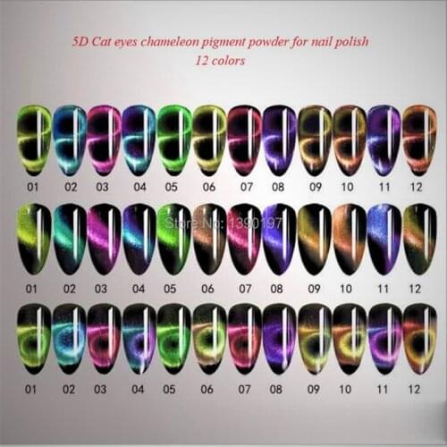 5D nail art pigment powder color shifting 5d magnetic pigment cat eye nail