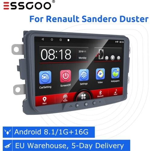 Essgoo Car Radio 2 din Android 8.1 Autoradio Stereo For Renault Sandero Duster Logan 8'' Car Multimedia Player GPS Navigation