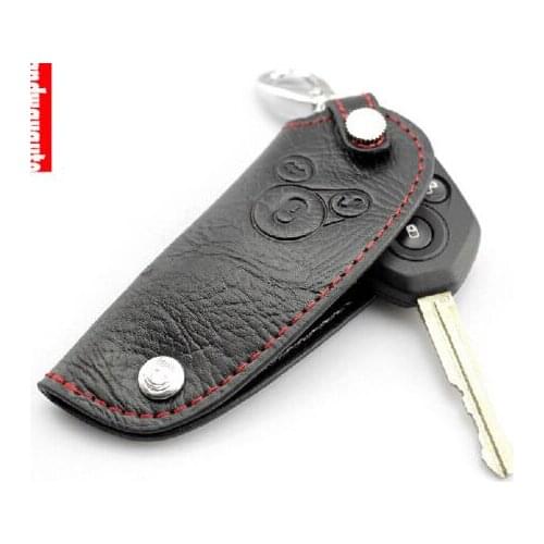 Car Leather Folde Remote Key Fob Case Holder Cover For Subaru XV Longer Type