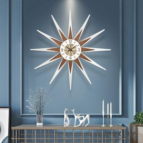 Large Wall Clock Living Room Modern Design Art Metal Nordic Home Decoration Clock Wall Hanging Home Clock Murale Design Modern