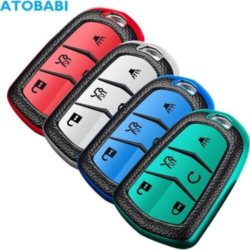 TPU Leather Car Key Case Smart Remote Control Protector Cover For Cadillac Escalade CTS SRX XT5 ATS STS CT6 2016 2017 2018 2019