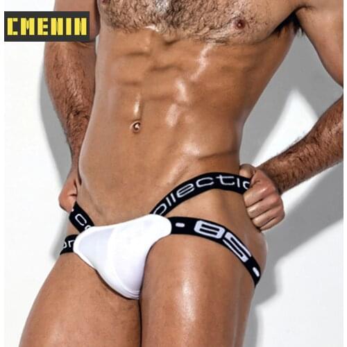 CMENIN Fashion Breathable Cotton Mens Jockstrap Underpants G String Thongs Men Underwear Lingeries 2020 New Arrival BS3501