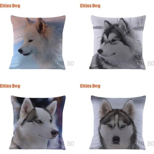 American Eskimo Dog decorative pillows cushion covers new Year decoration gift Velvet Fabric 35x35 55x55cm Pillowcase almofada