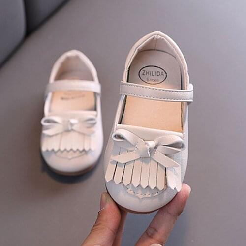 2020 Autumn New Girls Tassel Princess Shoes Mary Janes Shoes Solid Color Kids Flats Child Dress Shoes Baby Toddlers