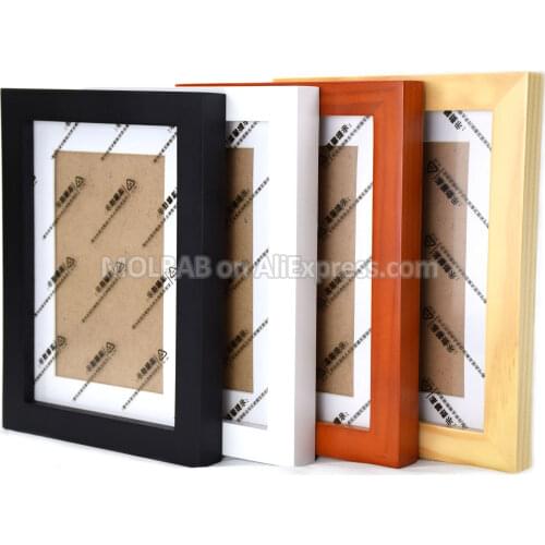 Wooden Wall Mounted Photo Frames Modern Flat Moulding Border Wood Picture Frame with Mats Decor 7/12/16 inch Rectangle Square