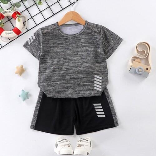 New Boy sets T-shirts for girls Clothing sets Shorts sets Running 2pcs sets Quick drying clothes Childrens clothes 3 to 8 years