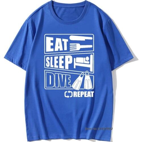 Funny Eat Sleep Dive Repeat T-shirt Scuba Diving T Shirt Men Scuba Diving Tshirt Diver Teeshirt Cool Man Summer Novelty