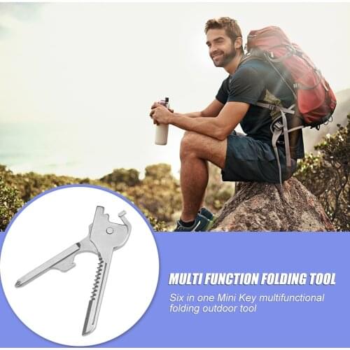 Gadget Multi Tool Fold Open Blade Kit 6 in 1 Multi-Functional Mini Key Tool Outdoor Survive Folding Pocket Opener