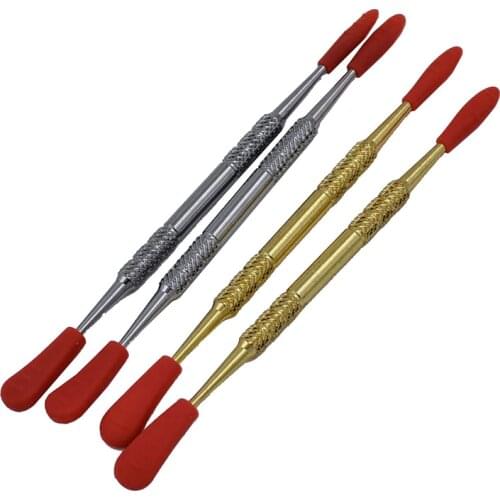 120mm Dab Wax Removal Carving Tool Pipe Stainless Steel with Silicone Tip Covers on Dabber Carver tools for Slick butane oil